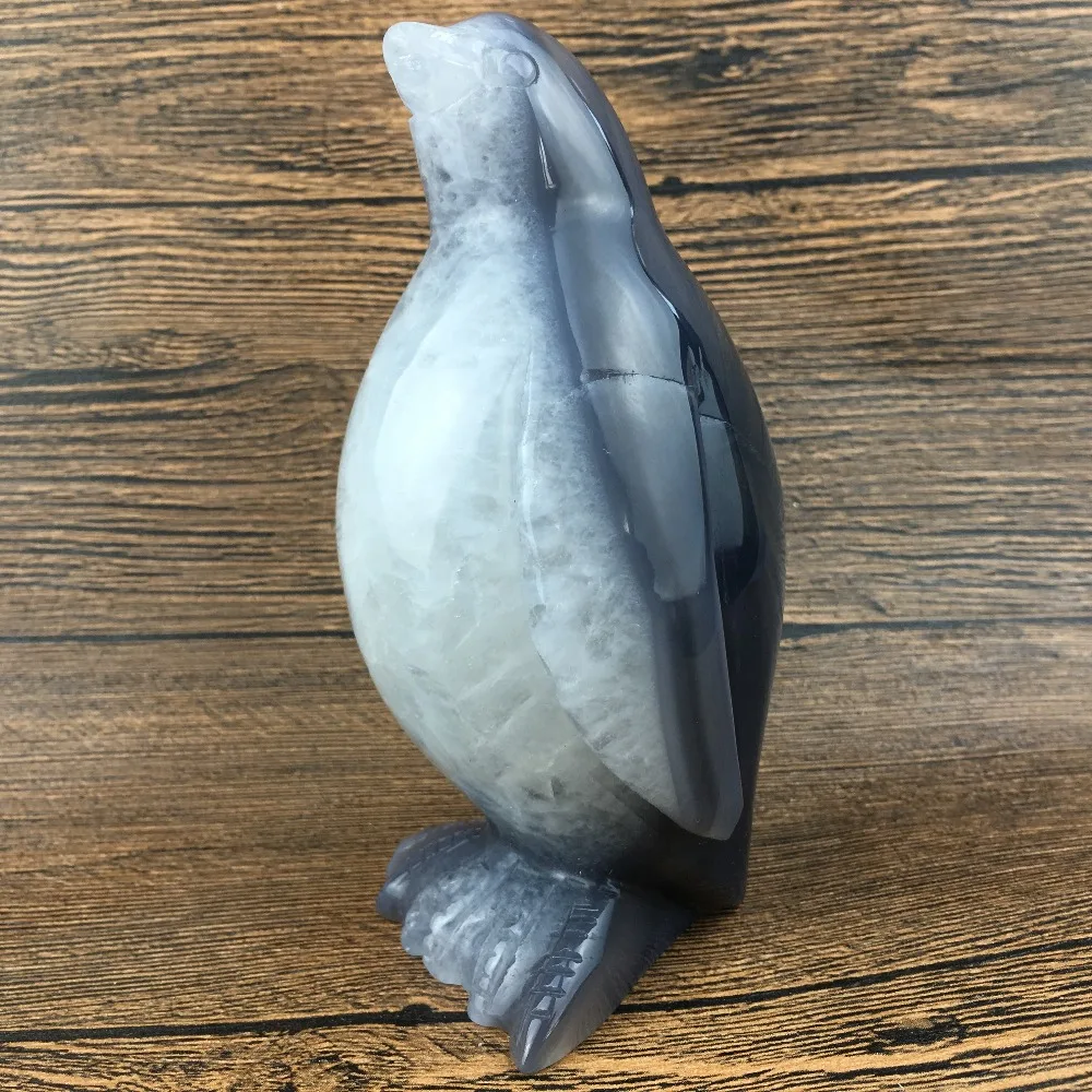 1.27LB Natural Geode Agate quartz penguin skull hand Carved crystal MK03 | Дом и сад