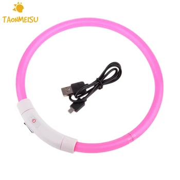

LED Luminous Dog Cat Collar 35/50/70cm Cuttable Pet Collar USB Charging Optical Style Pet Collar Flash Safety Equipment