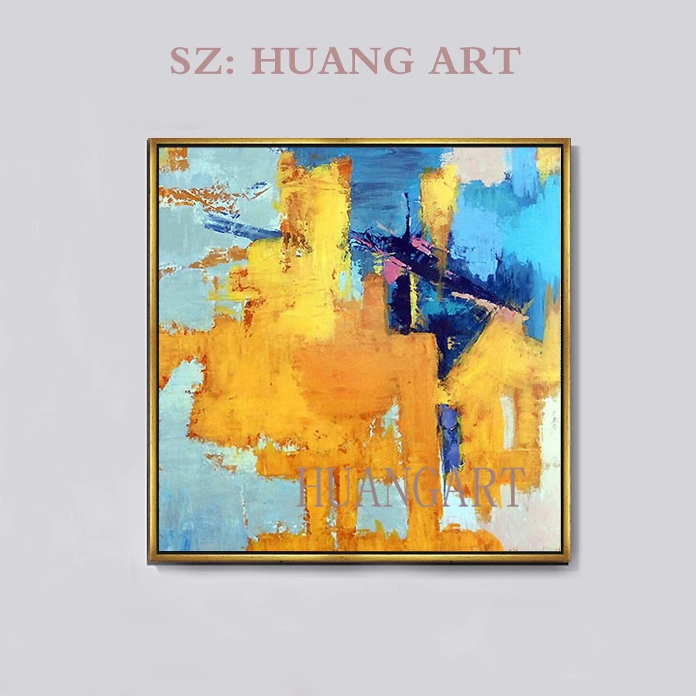 

100% Hand Painted Oil Painting Canvas Picture For Living Room Home Decor New yellow Abstract Picture No Frame