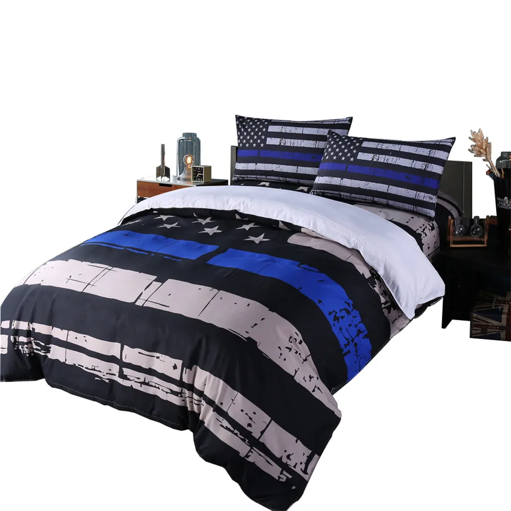 Комплект постельного белья с синими звездами, полосками, флагом, американским флагом, дизайнерским пододеяльником, королевским и Королевским постельным бельем, флагом, днем, национальным днем, подарочным декором для дома - Цвет: BS06