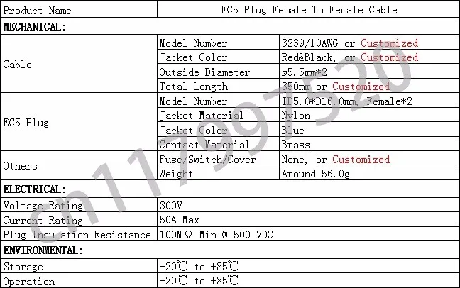 1 предмет в комплекте! EC5 штекер Женский быстрый разъем 50A/3239/10AWG медный провод шнур питания для RC автомобилей Самолет Вертолет мульти-коптер