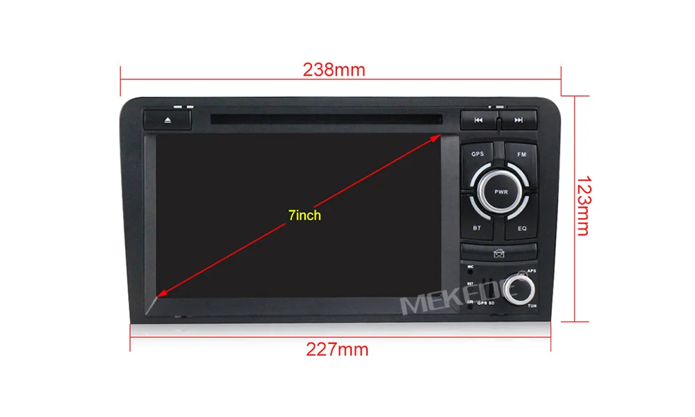 Top MEKEDE Android 9.1 2+32G Car Multimedia player  For  Audi A3 8P 2003-2012 S3 2006-2012 RS3 Sportback 2011 Radio GPS WIFI BT 7