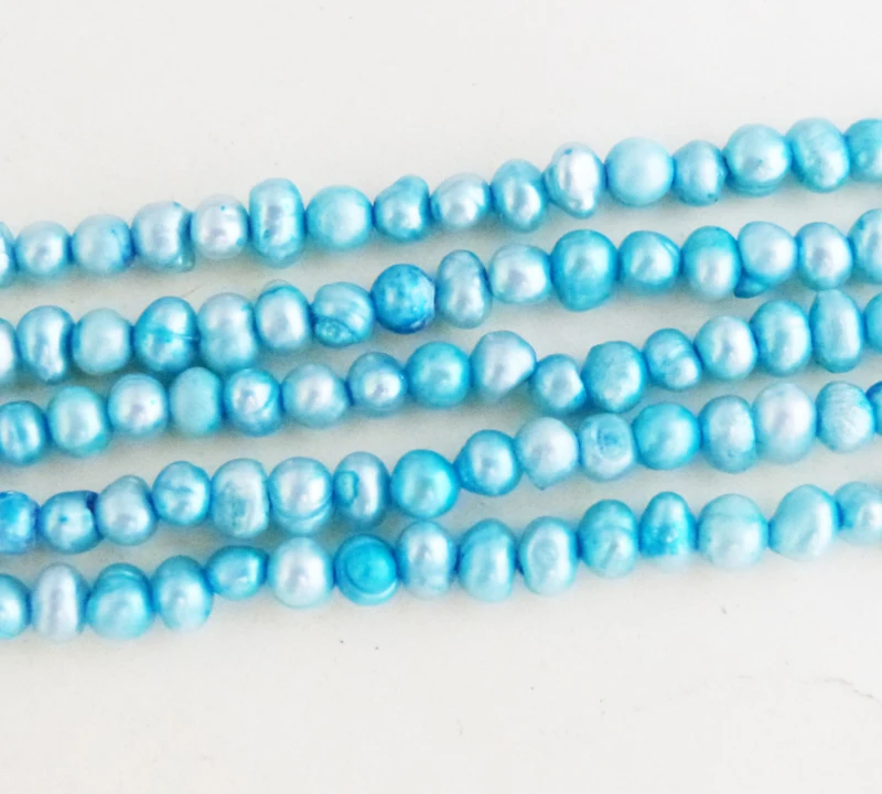 Spot wholesale 3.5MM (5PCS) Freshwater Pearls BEADS 15 "L 100 pearlin