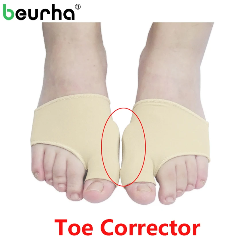

Beurha 2PCS Toe Bunion Splint Toe Bunion Pad Protector Sleeves Hallux Valgus Corrector Foot Pain Relief Splint Beige