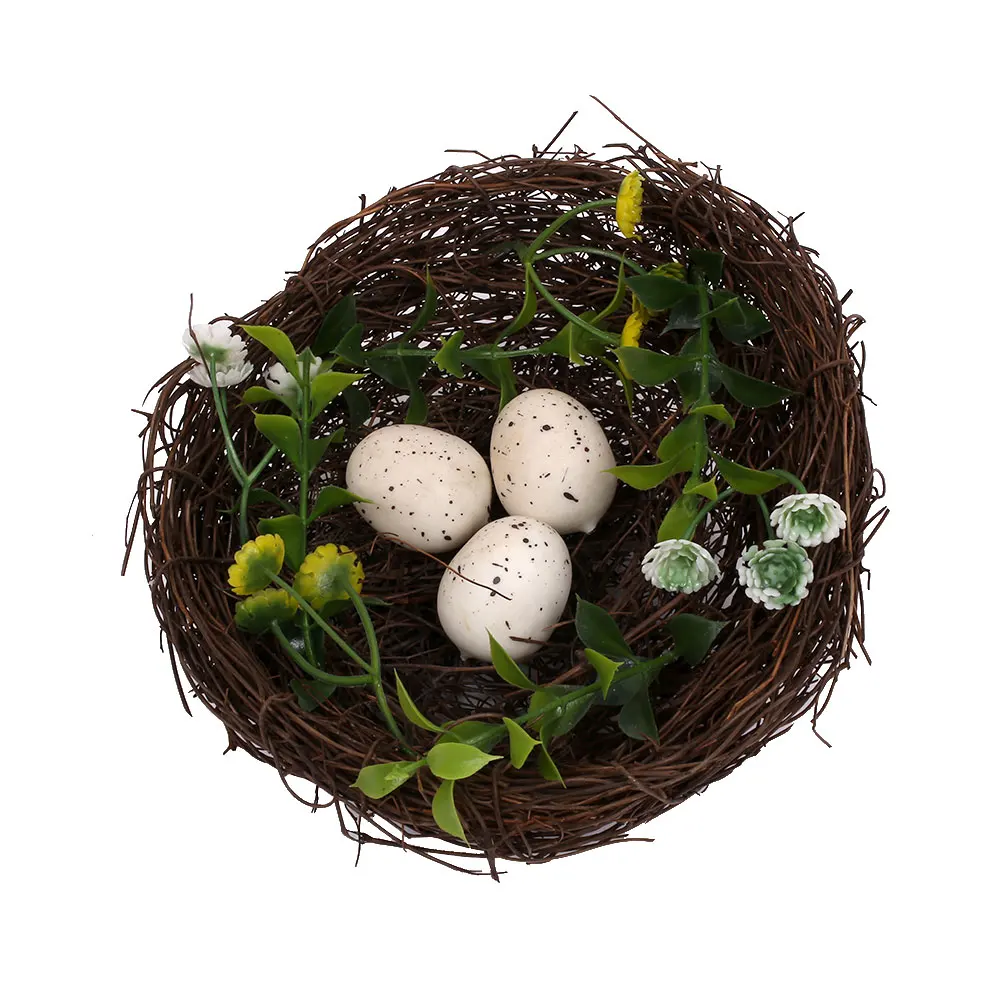 Plastic Rattan Bird Nest Pet Birds Cage Craft Miniature Marriage Wedding Decoration Photography