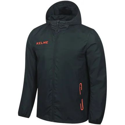 KELME мужская куртка для бега с капюшоном, ветрозащитная, водонепроницаемая, для футбола, баскетбола, спорта на открытом воздухе, велоспорта, велосипеда, 3871310 - Цвет: Orange