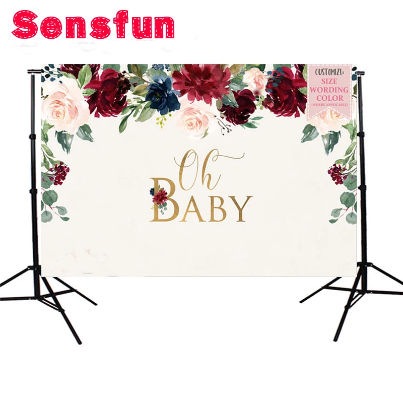 Sensfun цветочным душа ребенка новорожденного пользовательские фотостудия фон винил 150 см x 220 см