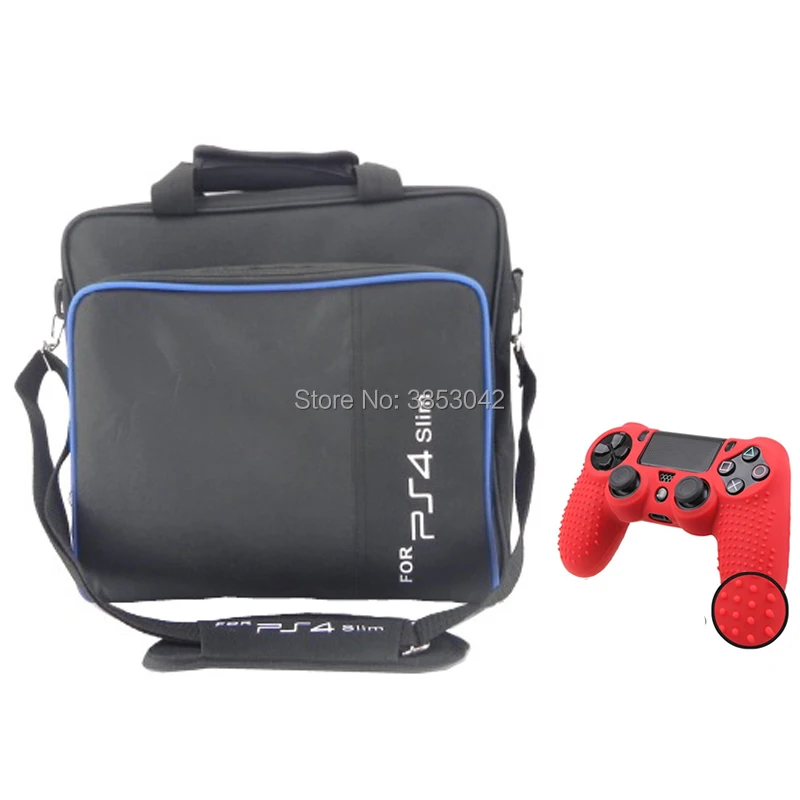 PS4 Slim Carry Bag Storage Travel Protective Case Handbag Shoulder Bag for PS4 Slim Playstation 4 Slim Console Controllers (5)