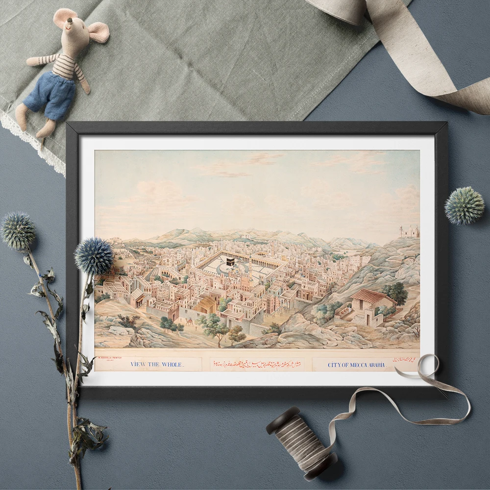 

Poster And Print Islamic Art Retro Holy Land Mecca Canvas Art Print Pictures Canvas Painting Wall Art Home Decor No Frame