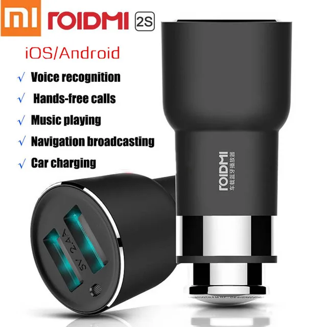 2017 New Original Xiaomi Roidmi 2S With Speaker Bluetooth Handfree USB Car Charger Music Player FM
