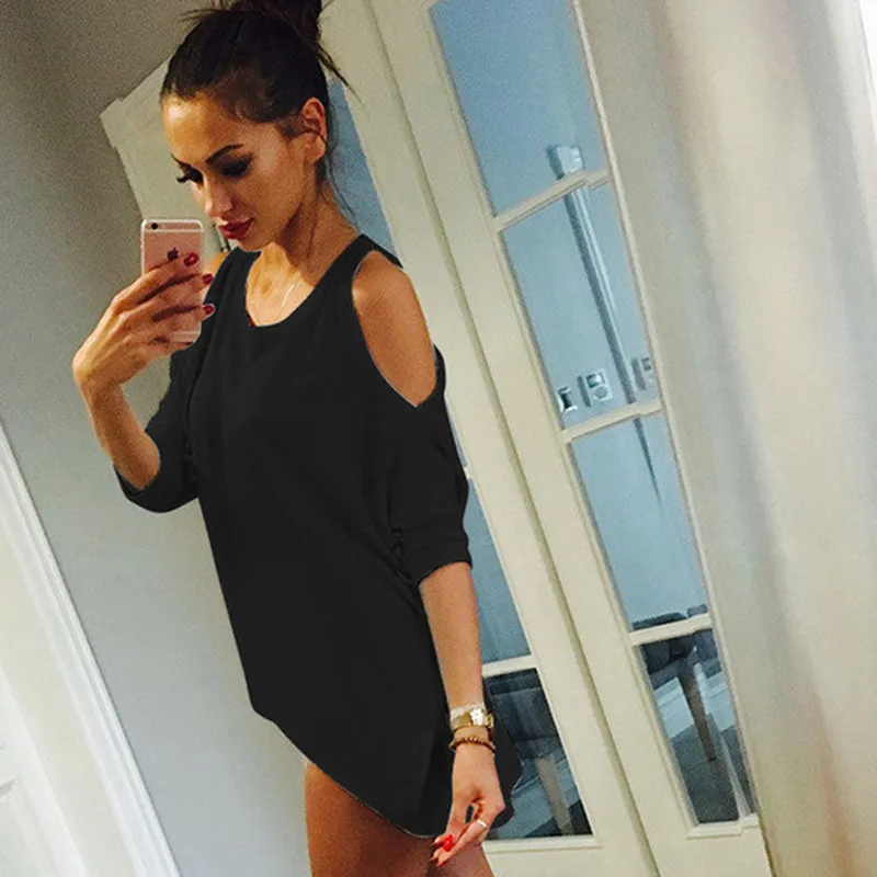 جديد الخريف النساء أزياء مثير قبالة الكتف تي شيرت الساخن الصلبة غير النظامية تنحنح الإناث تي شيرت عارضة تيز قمم جديد الخريف النساء أزياء مثير قبالة الكتف تي شيرت الساخن الصلبة غير النظامية تنحنح الإناث تي شيرت عارضة تيز قمم