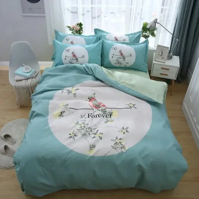 

Home Textile Bedding Sanding Comfortable Single Double Kit 4PCS Chinese style