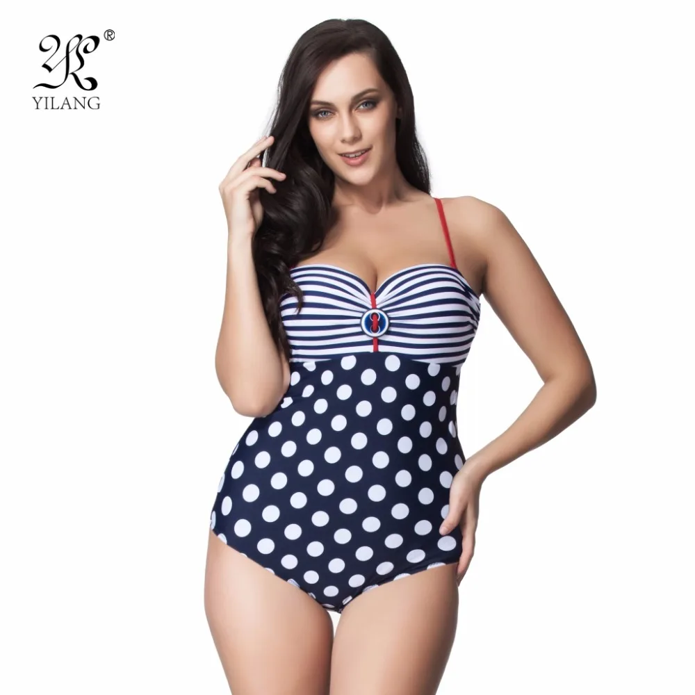 Prix pour Marque de Haute Qualité Rayé Polka Dot Patchwork D'une Seule Pièce Maillot de Bain Plus La Taille Maillots De Bain Rétro Minceur Body Beachwear Monokini Prix pour Marque de Haute Qualité Rayé Polka Dot Patchwork D'une Seule Pièce Maillot de Bain Plus La Taille Maillots De Bain Rétro Minceur Body Beachwear Monokini