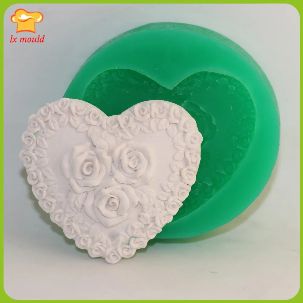 

The new 2016 Double sugar mold Heart-shaped wreath of roses cake cup mold Heart cake mould Roses mold