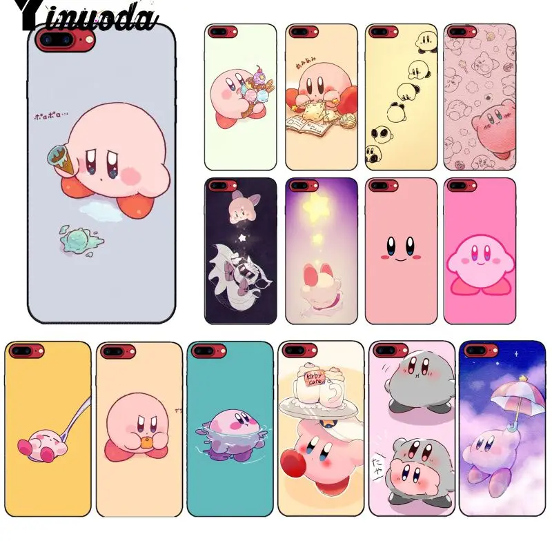 

Yinuoda Game Kirby Series TPU Soft Silicone Black Phone Case for Apple iPhone 8 7 6 6S Plus X XS MAX 5 5S SE XR Cellphones