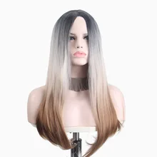 Синтетические парики для женщин парик с длинными прямыми волосами цвет волос Высокая температура термостойкие большая волна кудрявые натуральные Омбре Косплей парики