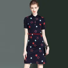 Fairy Dreams Women Shirt Dresses White Blue Star Print Summer Dress 2017 New Style Fashion Plus Size Clothing vestidos de festa