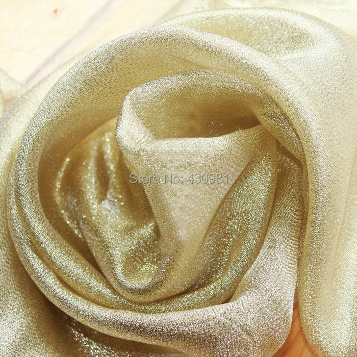 Метр Золотой Индийский Марля ткань свадебное платье Материал шторы сценическая ткань блестящая Марля tissu Серебряный Фиолетовый