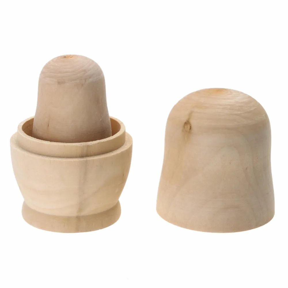 5pcs//set Unpainted DIY Blank Wooden Russian Nesting Matryoshka Dolls Hand Paint