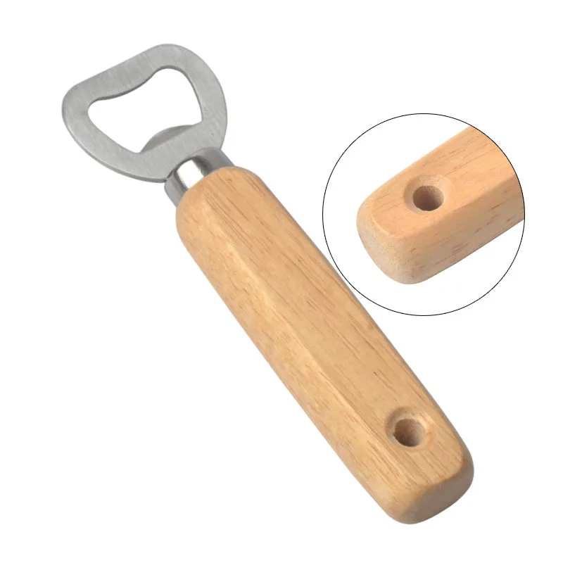 20/40pcs Handheld Bartender Bottle Opener, Wooden Handle Wine Beer Soda Opener Kitchen Bar
