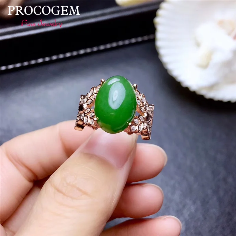 

PROCOGEM Vintage Natural Jasper Rings for Women Party Gifts 8.0Ct Oval Genuine gemstone Fine jewelry 925 Sterling Silver #534