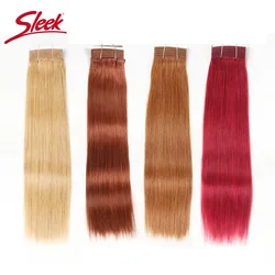 Sleek Double Drawn Brazilian Silky Straight Hair Human Hair Weave Bundles Remy 1 Pc Only 27/30/ 6/8/ Red/ 99J Hair Bundles