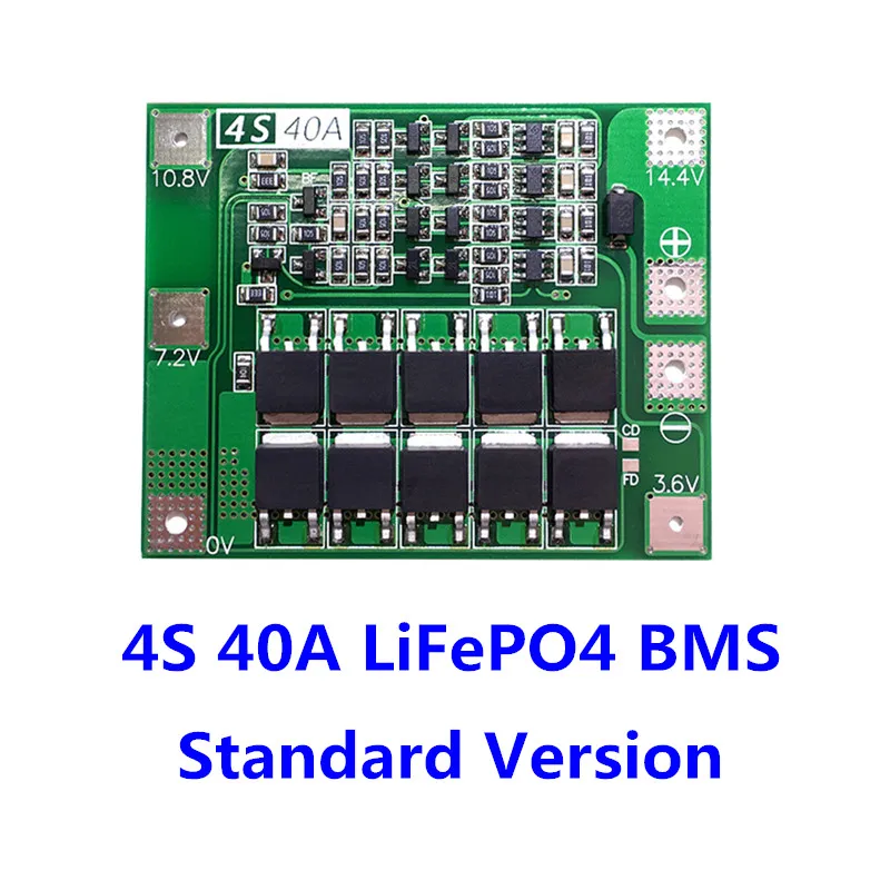 4S 40A 12,8 V 14,4 V 18650 LiFePO4 BMS/литиевая железная плата защиты батареи с выравниванием старта сверла стандарт/баланс