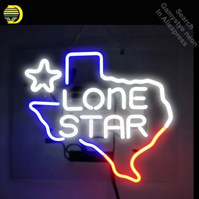 New Lone Star Beer Neon Light Sign 20"x16" Real Glass Handmade Poster 