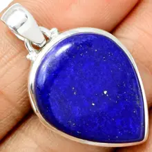 Подлинная ляпис-лазурь ручной работы, серебро 925 пробы, 39 мм, 10,4 г, KP0121