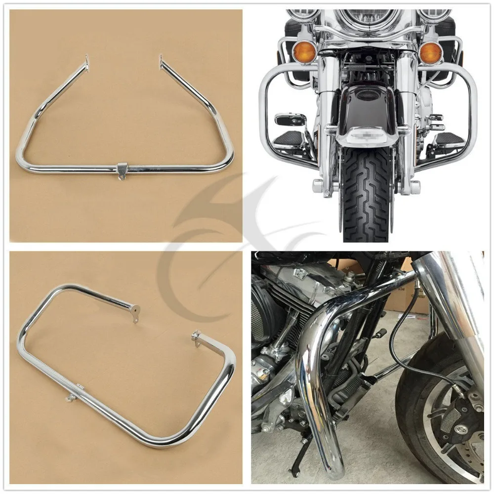 

Chrome Black Engine Crash Guard Bar Fit For Harley Touring Road Street Glide Road King Electra Glide Ultra 2009-2018 17