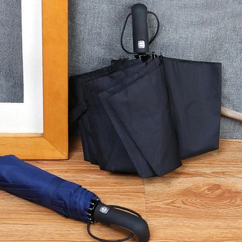 

2017 New Big Strong Fashion Windproof Men Gentle Folding Compact Fully Automatic Rain High Quality Pongee Umbrellas