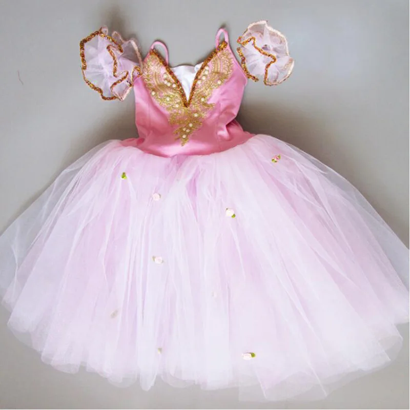 Professional Girls Ballet dance Costume Romantic Ballet Tutu long Dresses Kids Carnival Performance Girls dancing Tutu dress