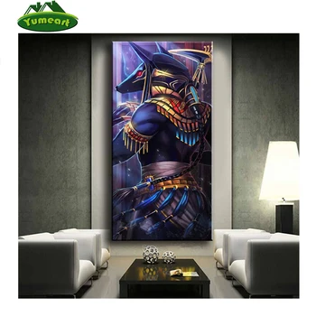 

Pictures Made By Diamond Egyptian God Anubis Mosaic Diamond Diamond Painting Embroidery Bull Head Horse Face YHAll Sticker