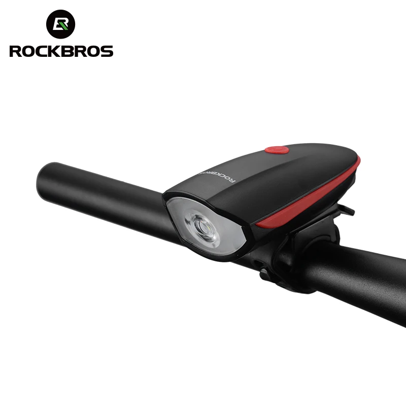 ROCKBROS Rechargeable2 в 1 свет велосипед колокол Рог 350 Люмен USB MTB велосипед передний свет электрический звонок фонарик Водонепроницаемый - Цвет: 7588 red