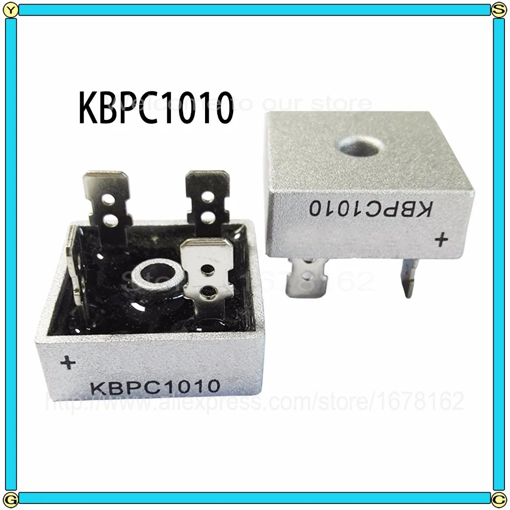 5 шт./лот KBPC1010 KBPC-1010 10A 1000 в один фазы диодный выпрямительный мост