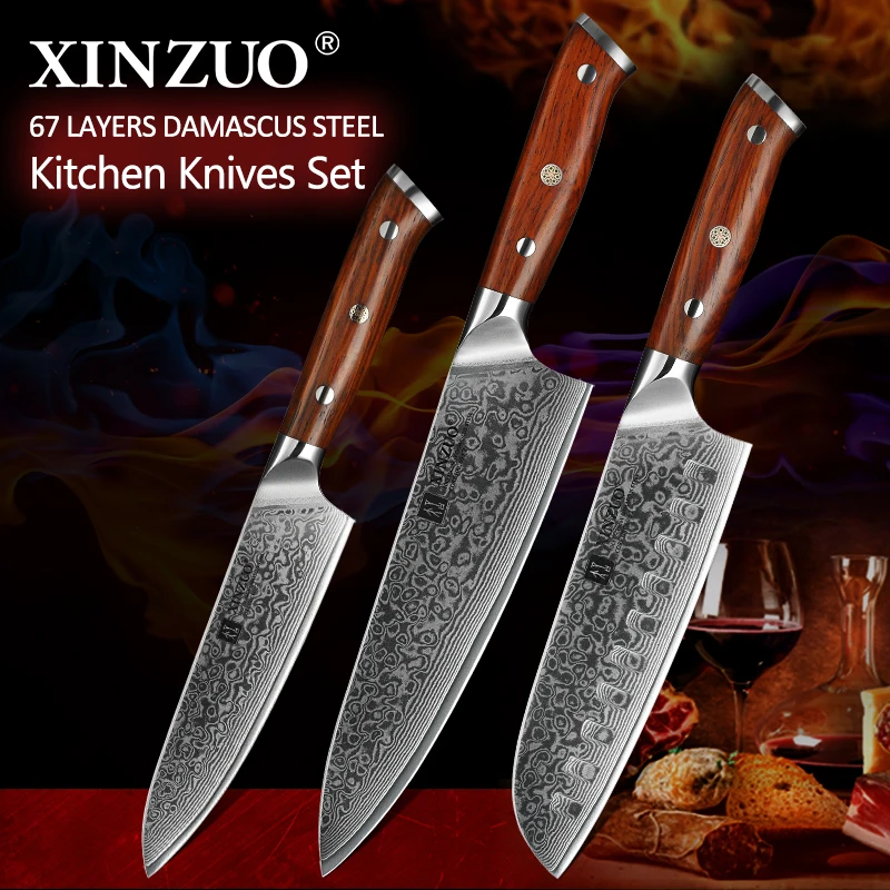 Zestaw noży kuchennych ze stali nierdzewnej XINZUO 3PCS Pro za $99.08 / ~386zł