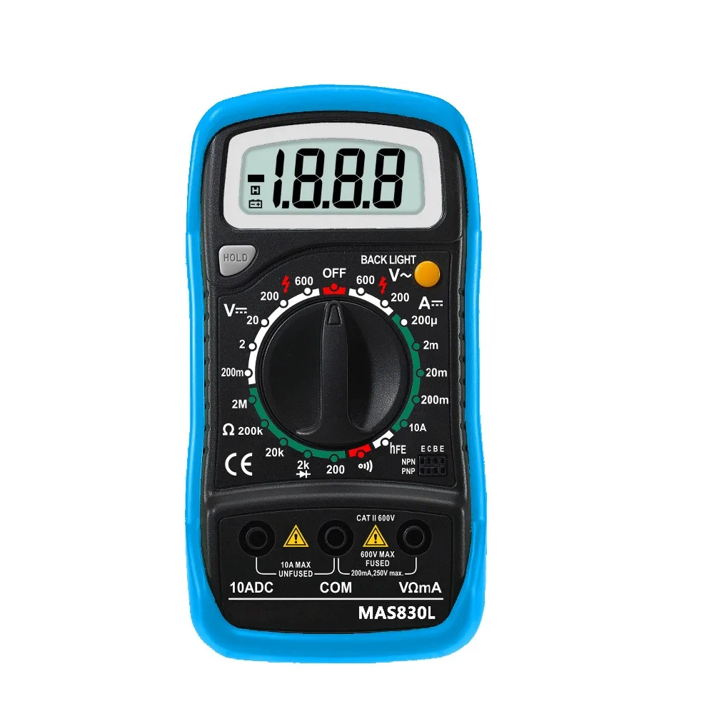 MAS830L 2000 words small hand held digital multimeter with case Factory