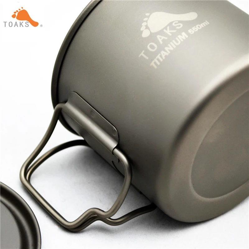 550 ml toaks al aire libre portátil camping Ultralight Titanium pot camping Titanium Bowl Vajilla para caminatas taza de titanio olla-550