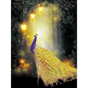 

5D DIY Diamond Painting "Golden Peacock" Diamond Embroidery Cross Stitch Rhinestone Mosaic Painting Home Decor KBL
