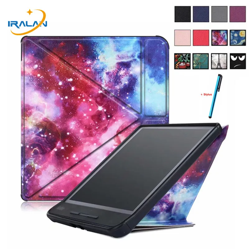 

Printed PU Leather Flip Folio Case For Kobo Forma 8 inch Transformers Stand Back Cover For KOBO Forma 8" 2018 Capa Fundas+Stylus