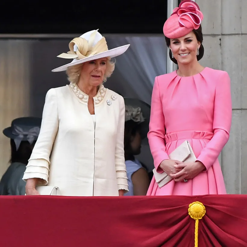 

2019 Kate Middleton Princess Pink Dress Fashion O-Neck Long Sleeve Pleated Dresses