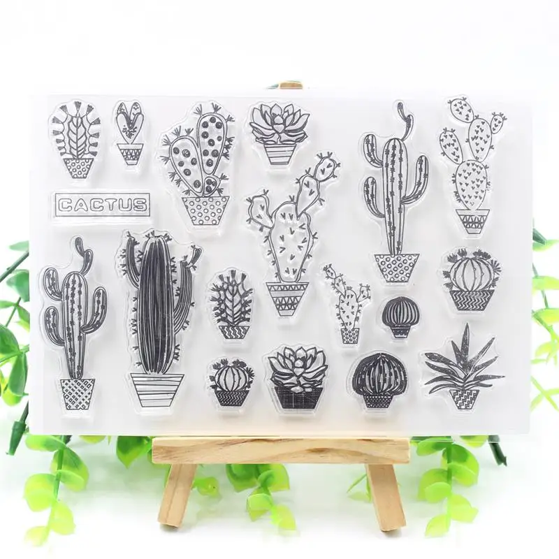 

YPP CRAFT Cactus Transparent Clear Silicone Stamp/Seal for DIY scrapbooking/photo album Decorative clear stamp
