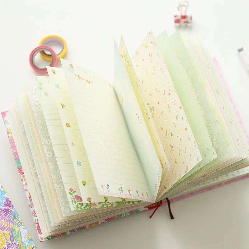 

Beautiful Color Pages Notebook Sunny Happiness Time Diary Book Thick Planner Korea Stationery School Supplies