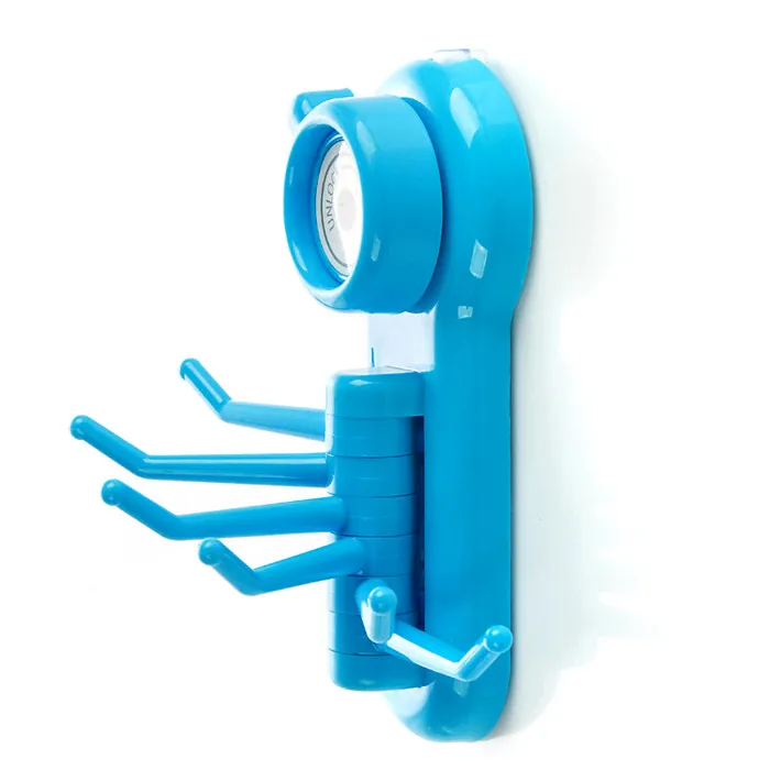 Plastic Wall Mounted Hook Rack Single Suction cup SIMPLE MOUNTING Rack