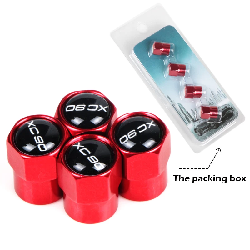 

4pcs Metal Wheel Tire Valve Caps Stem Case For Volvo V40 V60 S60L S80 XC60 XC80 XC90 Car Badge Auto Accessories