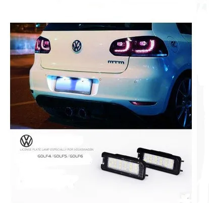 Бесплатная доставка 2 шт. светодиодный VW Golf 4 5 6 Polo Scirocco супер яркий номерной знак |