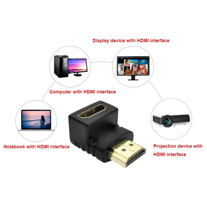 Кабель адаптер Amkle HDMI HDMDI/M к HDMI/F конвертер с углом 90 градусов удлинитель для 1080P HDTV