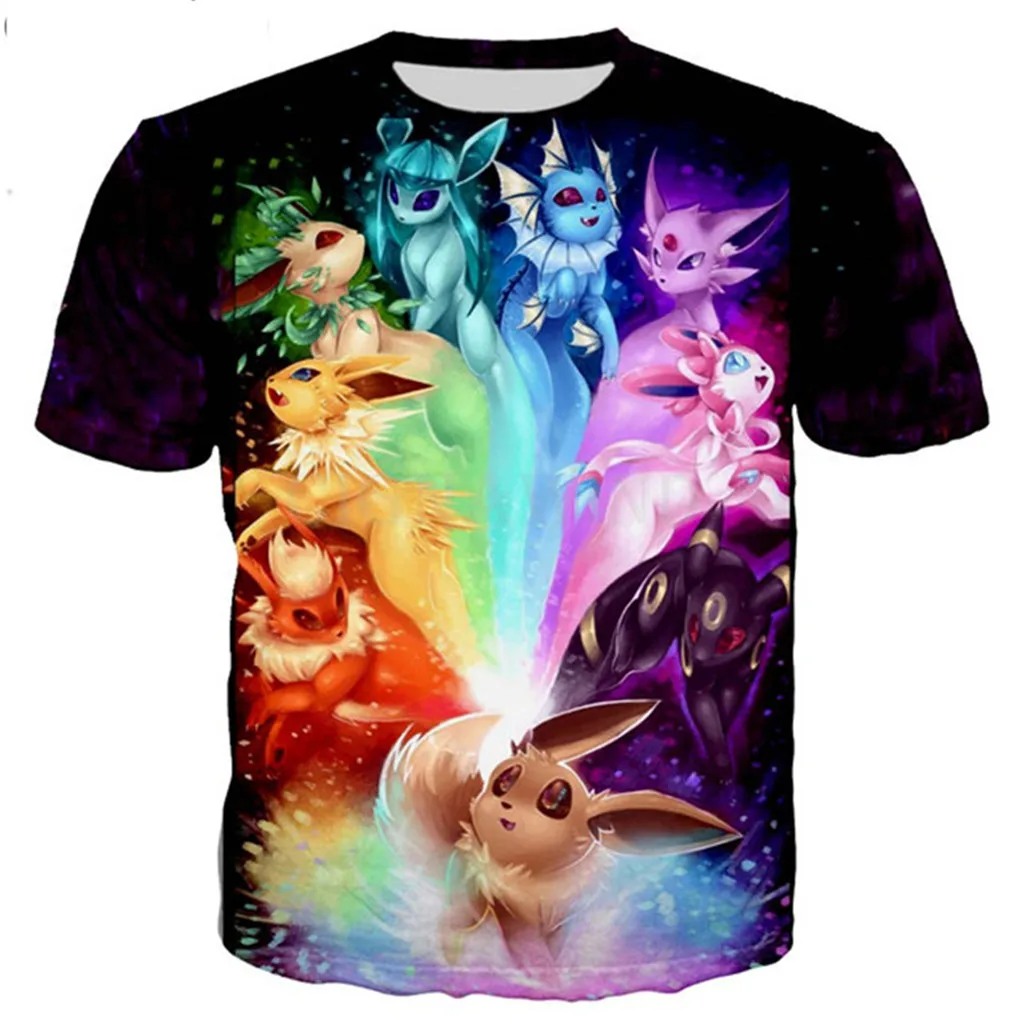 

New classical Pokemon cartoon t shirt men women 3D printed novelty fashion tshirt hip hop streetwear casual summer tops