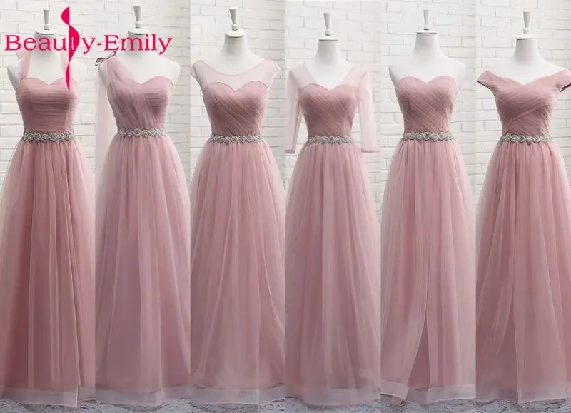 

Tulle Lace Dark Pink Bridesmaid Dresses 2019 Long for Women A line Wedding Party Prom Dresses Vestido De Festa Party Dresses