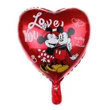 XXPWJ 18-дюймовый сердце-образный Микки и Минни Маус любовь шар с алюминиевой пленкой ко Дню Святого Валентина исповедь воздушный шар украшения K-034
